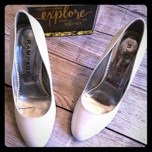 White Rampage pump heels-size 7 w/4” heel